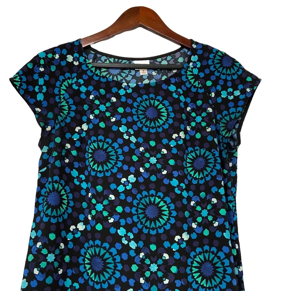 Merona Medallion Dress Womens Medium Casual Short Sleeve Dress